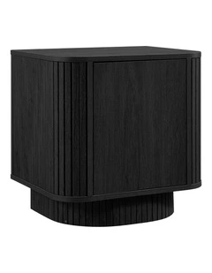 Yves Bedside Unit Side Table 1 Door Black