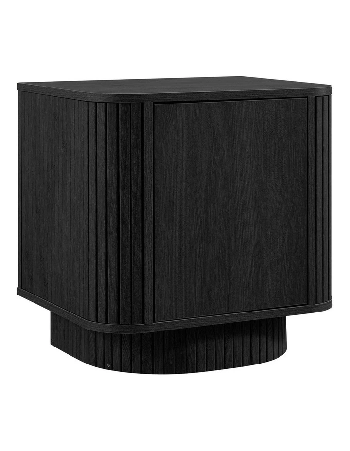 Yves Bedside Unit Side Table 1 Door Black image 1