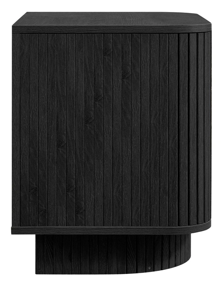Yves Bedside Unit Side Table 1 Door Black image 3