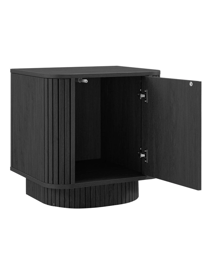 Yves Bedside Unit Side Table 1 Door Black image 5