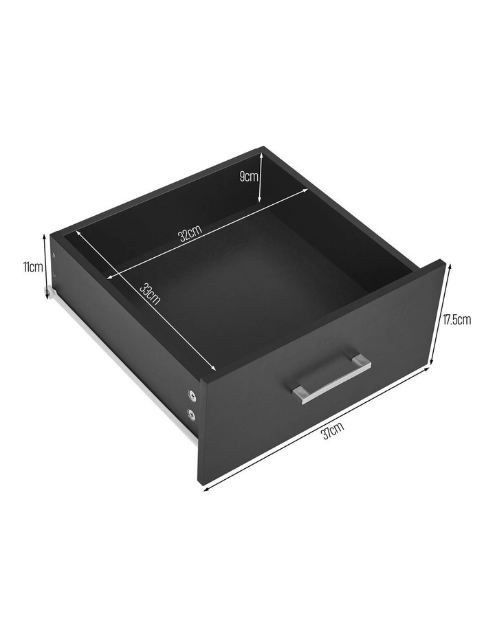 Griffin Bedside Unit Side Table 2 Drawers Black image 7
