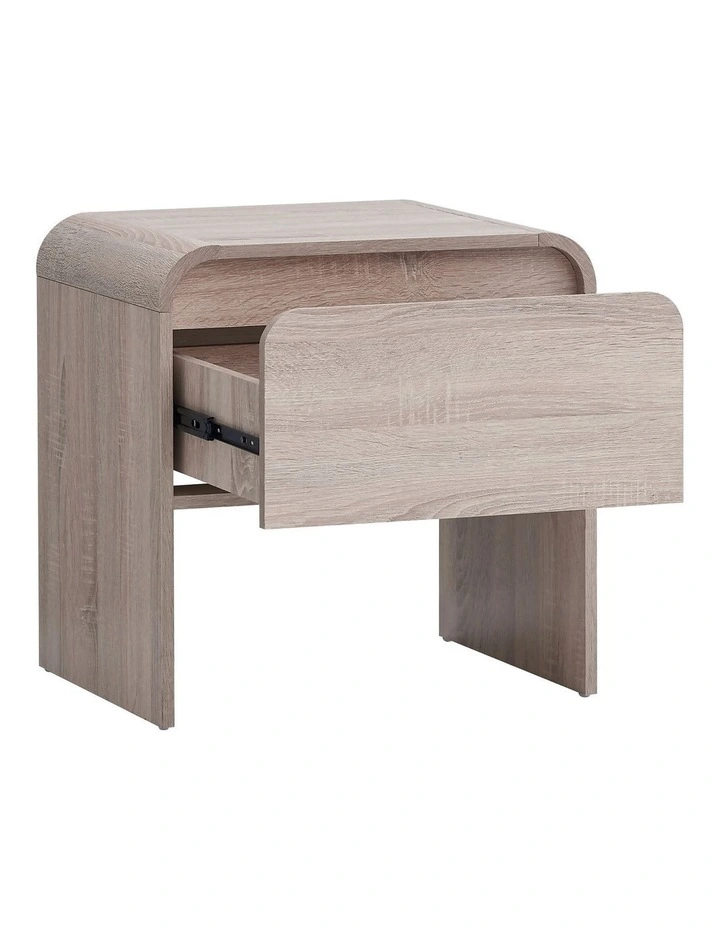 Natalya Bedside Unit Nightstand Side Table 1 Drawer Oak image 3
