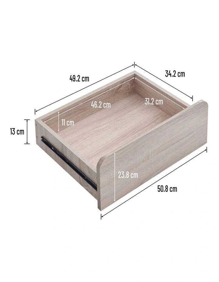 Natalya Bedside Unit Nightstand Side Table 1 Drawer Oak image 7