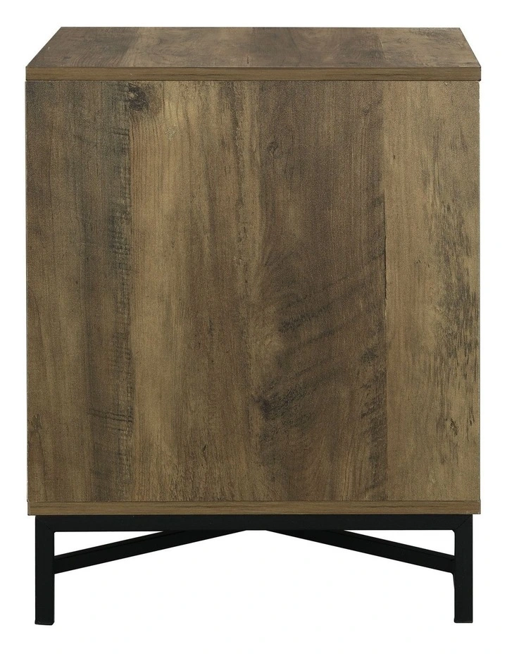 Austin Bedside Table 1 Drawer Industrial Side Table Nightstand Black image 3