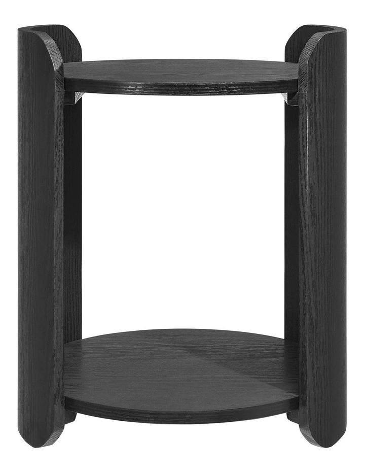 Brett Side Table Bedside Round Black image 3