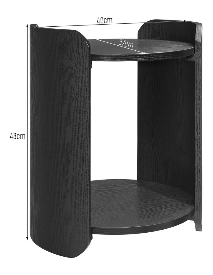 Brett Side Table Bedside Round Black image 7