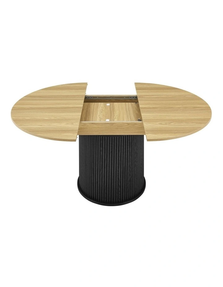 Kayla Extendable Dining Table 120-160cm Oak and Black image 3