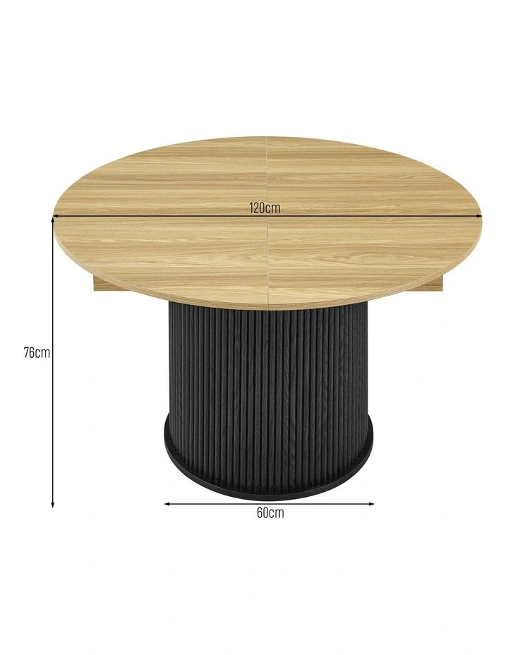 Kayla Extendable Dining Table 120-160cm Oak and Black image 7