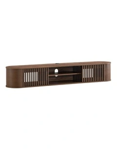 Anna Wall Mount Entertainment TV Unit Floating 2 Doors 180cm Walnut