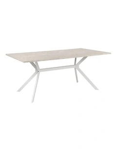 Onex Dining Table Modern 180W x 90D Sandstone and White
