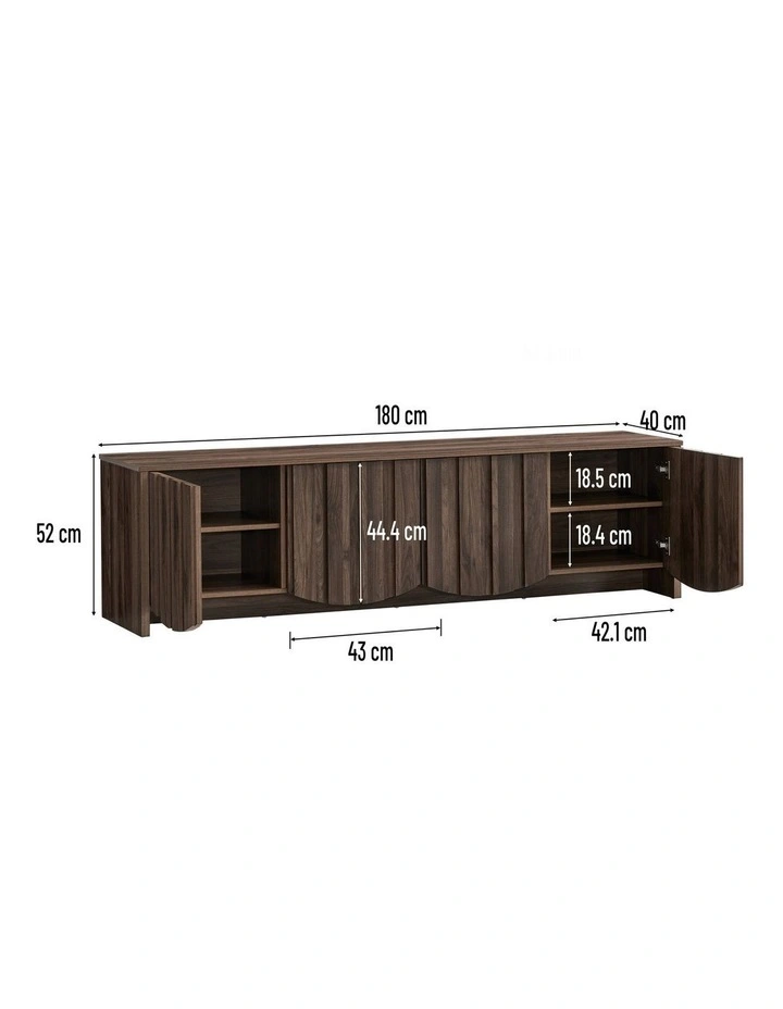 Eden TV Entertainment Unit 180W 4 Doors Walnut image 7