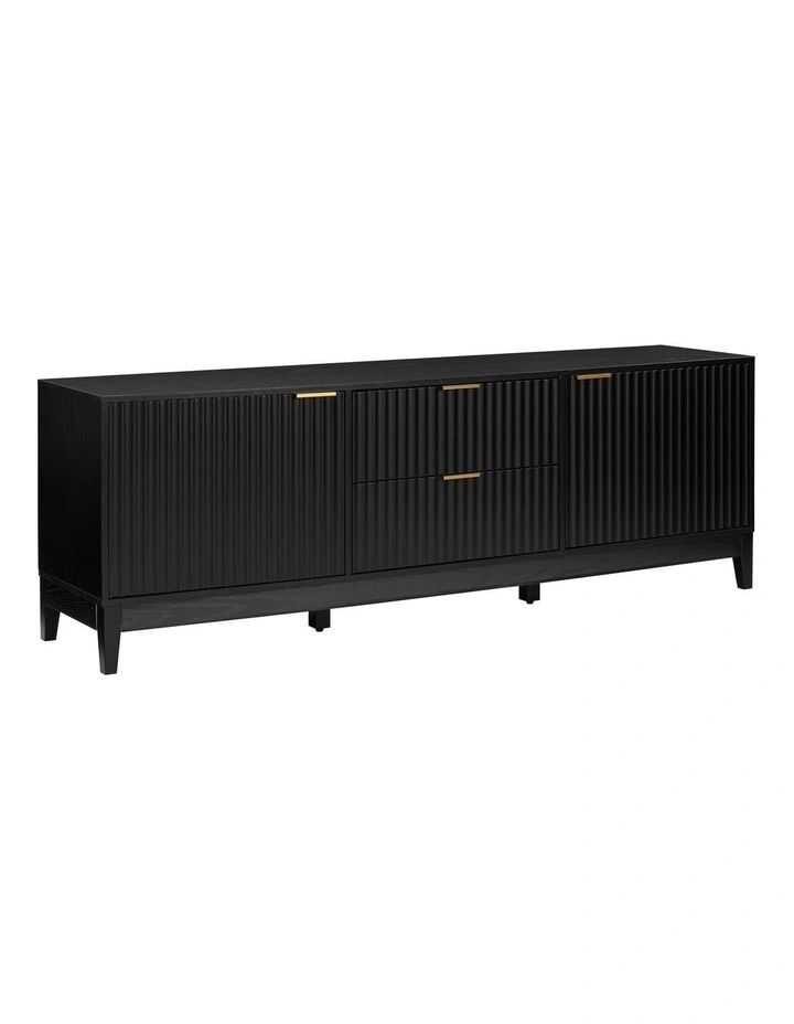 Adoria Entertainment Unit TV Cabinet 180cm 2 Doors 2 Drawers Black image 1