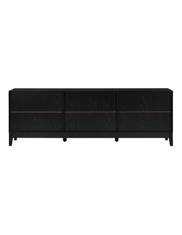 Adoria Entertainment Unit TV Cabinet 180cm 2 Doors 2 Drawers Black image 4