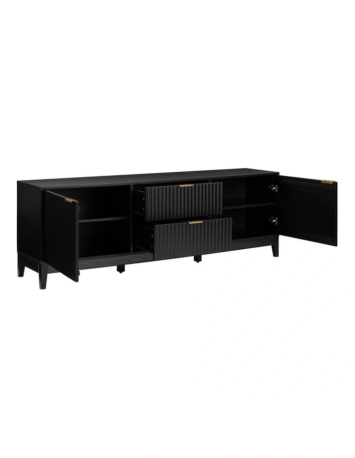 Adoria Entertainment Unit TV Cabinet 180cm 2 Doors 2 Drawers Black image 5