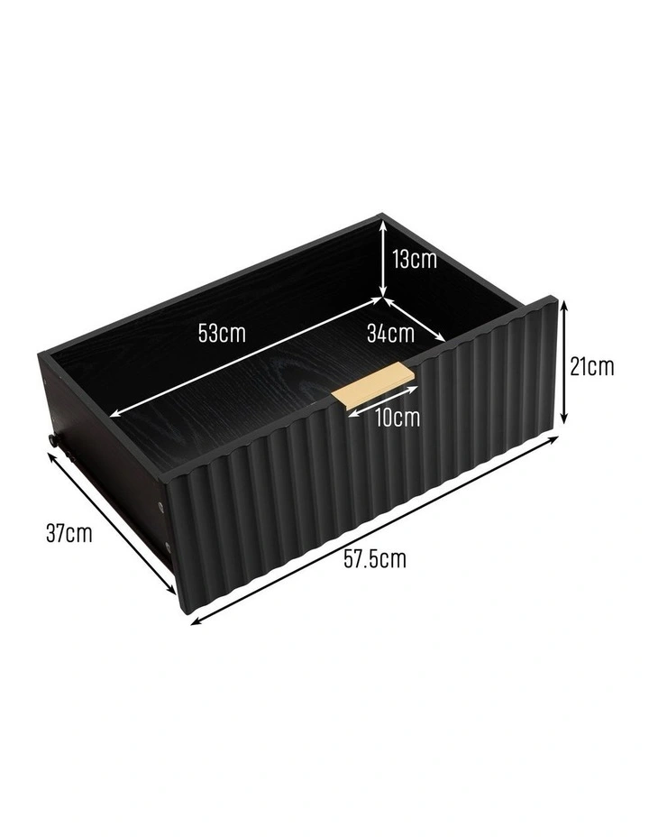 Adoria Entertainment Unit TV Cabinet 180cm 2 Doors 2 Drawers Black image 7