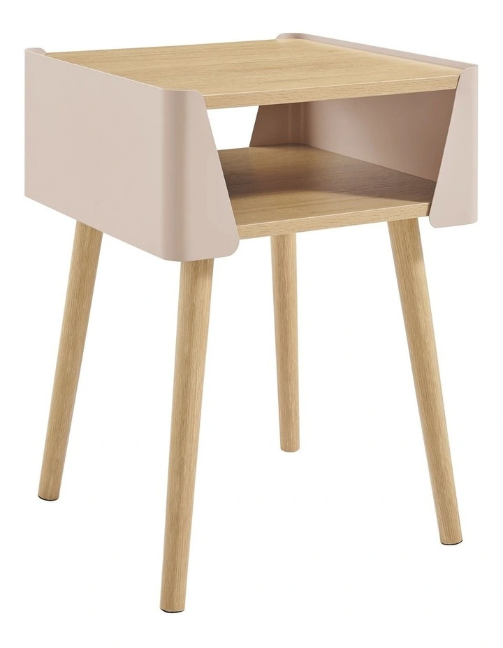 Sheena Side Table Bedside Shelf Square Cream image 1