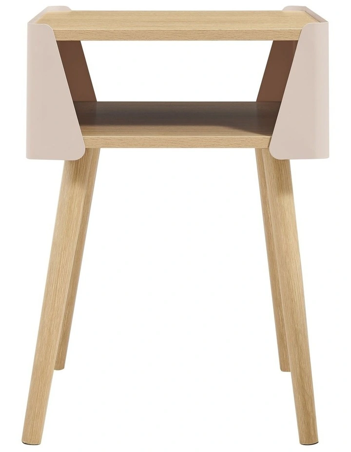 Sheena Side Table Bedside Shelf Square Cream image 3