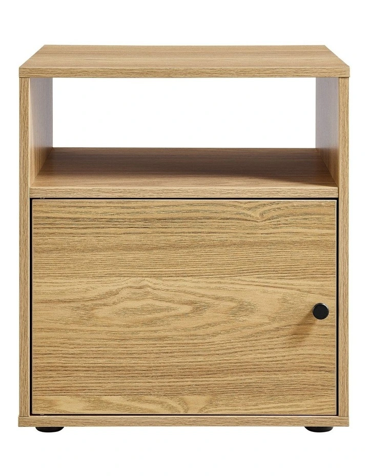 Lanie Bedside Unit Side Table 1 Door Oak image 3