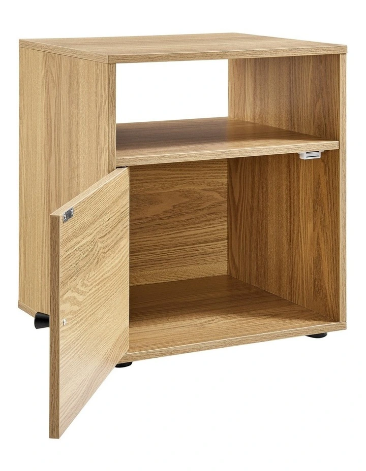 Lanie Bedside Unit Side Table 1 Door Oak image 5