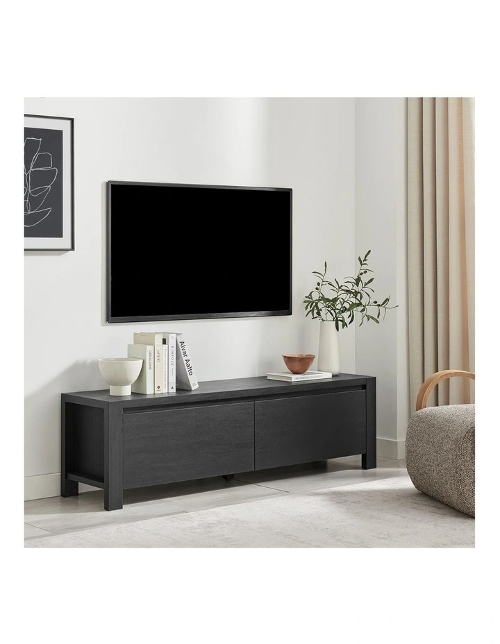 Marla Entertainment TV Unit 2 Drawers Black image 3