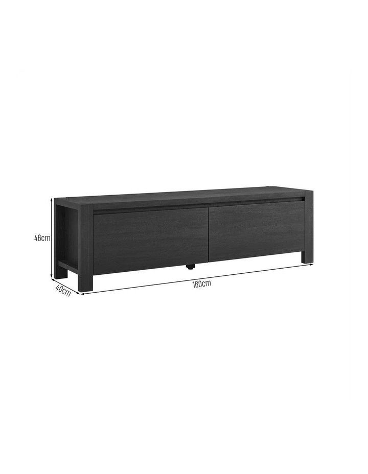 Marla Entertainment TV Unit 2 Drawers Black image 6