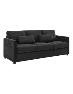 Brighton Sofa Couch Lounge 3 Seater Charcoal Fabric