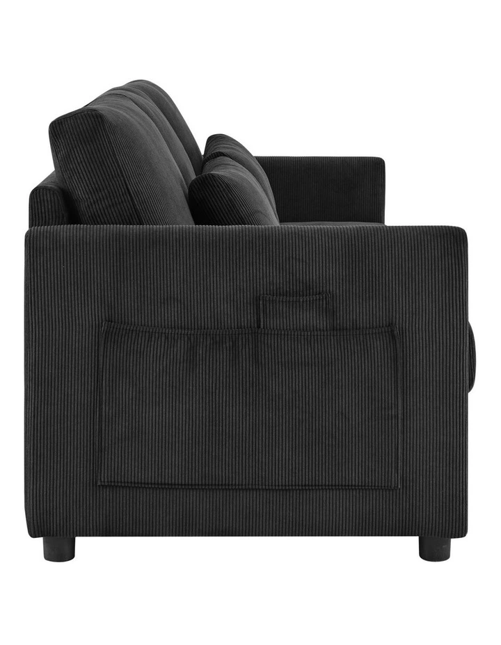 Brighton Sofa Couch Lounge 3 Seater Charcoal Fabric image 3