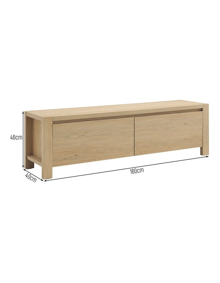 Marla Entertainment TV Unit 2 Drawers Oak image 7
