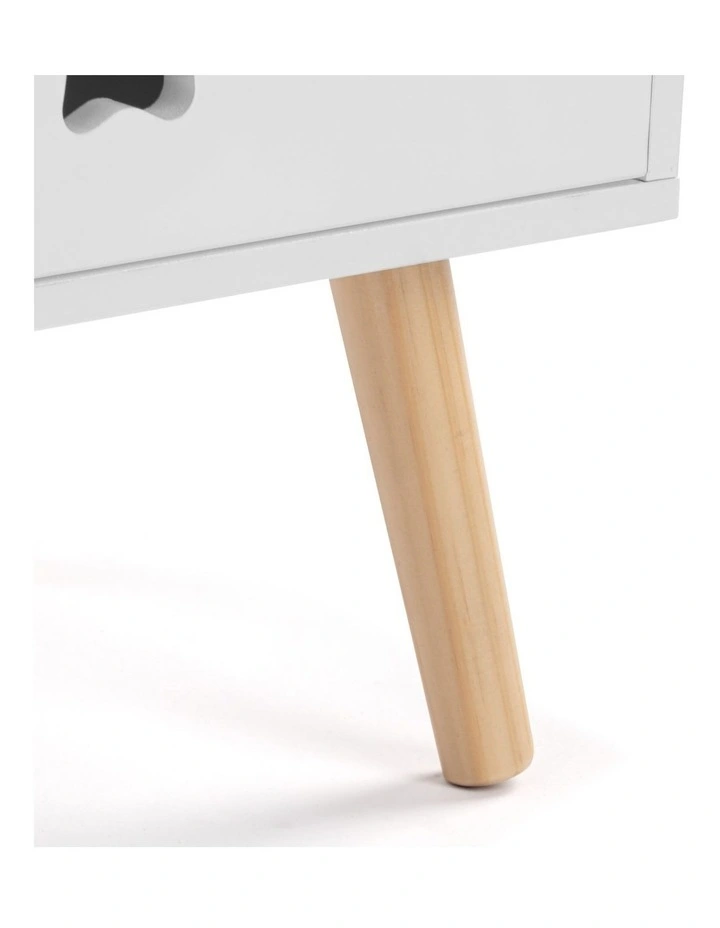 Stella Bedside Unit Side Table Nightstand 1 Drawer Shelf White image 6