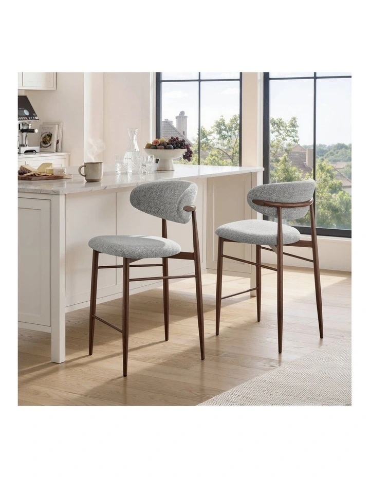 Ormond High Stools Pair (Set of 2) Grey image 2