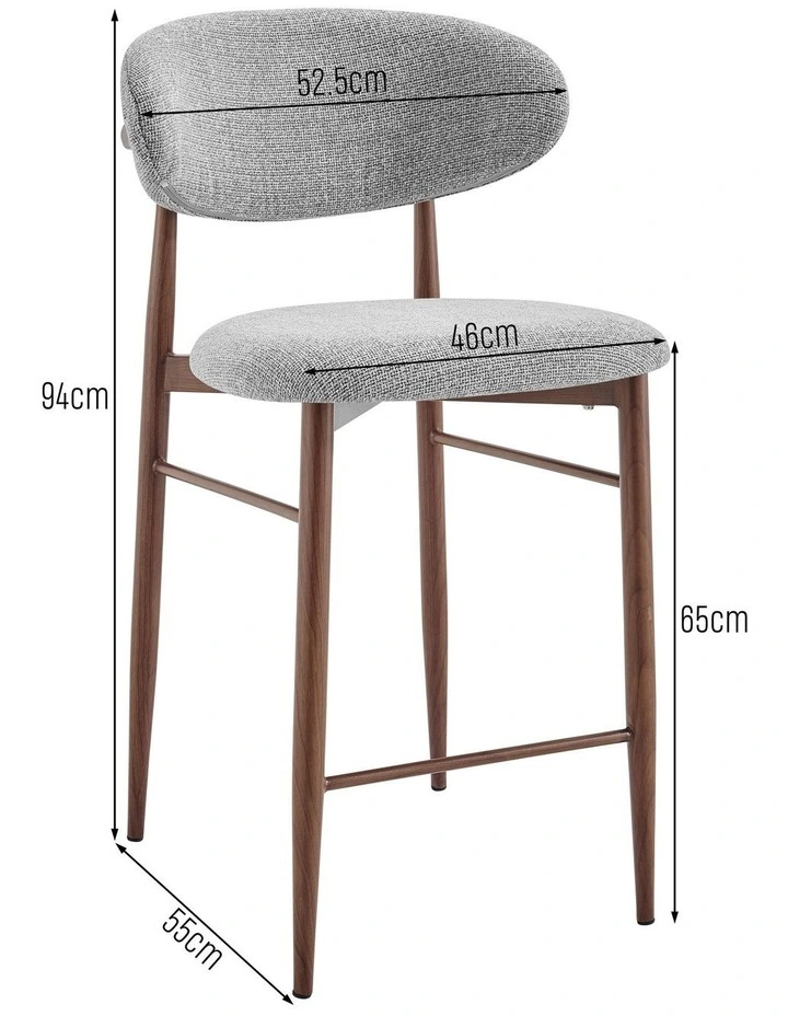 Ormond High Stools Pair (Set of 2) Grey image 7