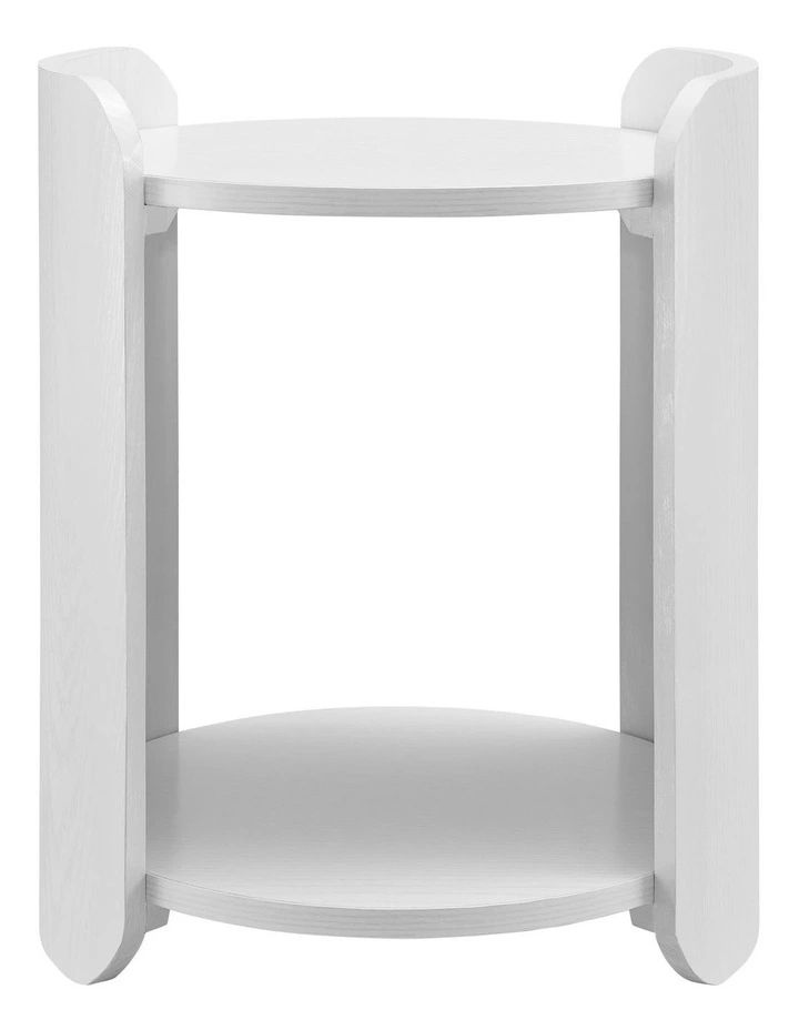 Brett Side Table Bedside Round White image 3
