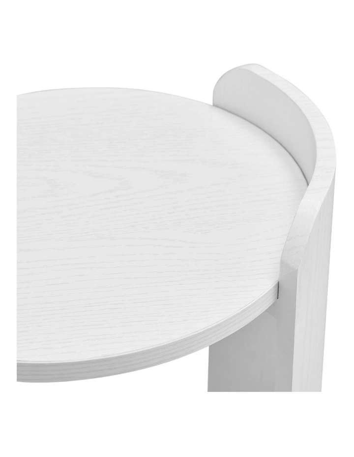 Brett Side Table Bedside Round White image 5