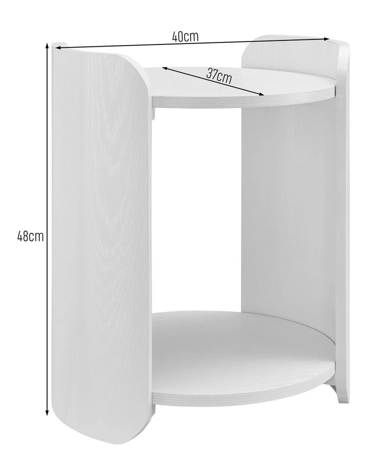 Brett Side Table Bedside Round White image 7