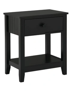 Aspen Bedside Table 1 Drawer Side Table Nightstand black