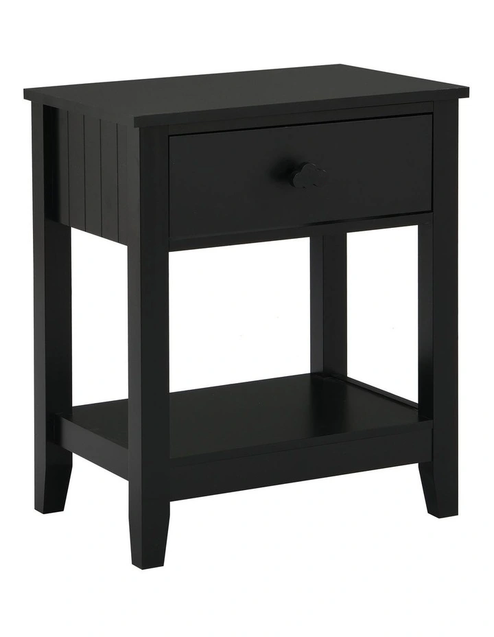 Aspen Bedside Table 1 Drawer Side Table Nightstand black image 1