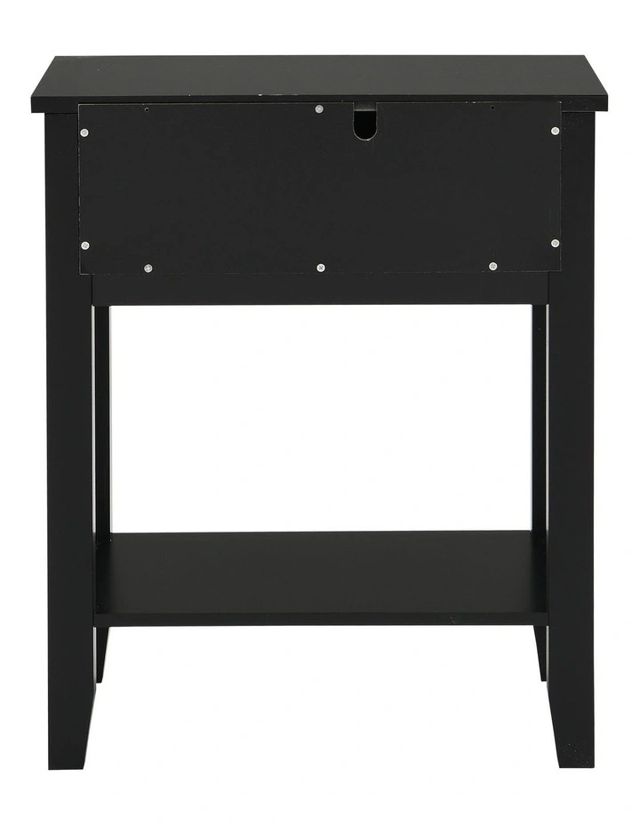 Aspen Bedside Table 1 Drawer Side Table Nightstand black image 3