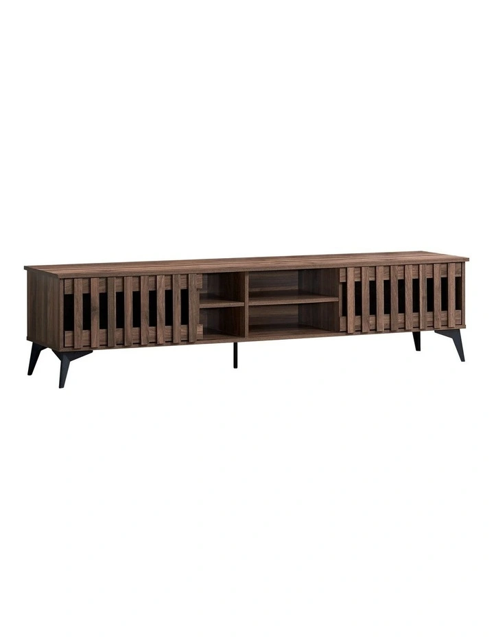 Kane Entertainment Unit TV Cabinet TV Stand 180cm 2 Doors Walnut image 1