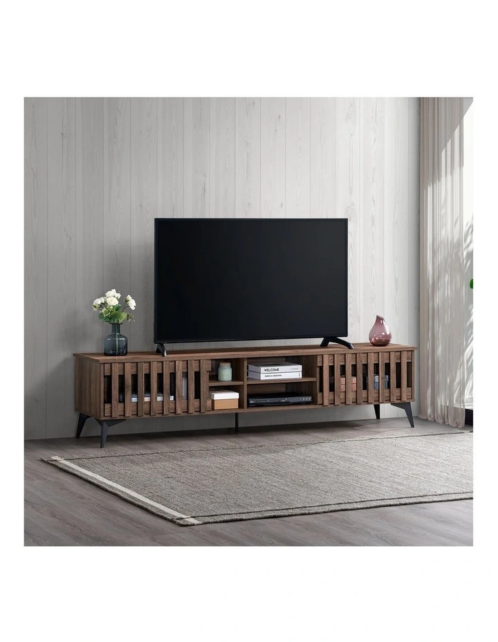 Kane Entertainment Unit TV Cabinet TV Stand 180cm 2 Doors Walnut image 3