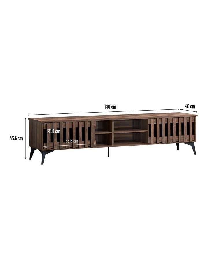 Kane Entertainment Unit TV Cabinet TV Stand 180cm 2 Doors Walnut image 6