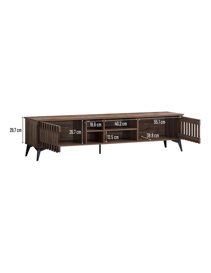 Kane Entertainment Unit TV Cabinet TV Stand 180cm 2 Doors Walnut image 7