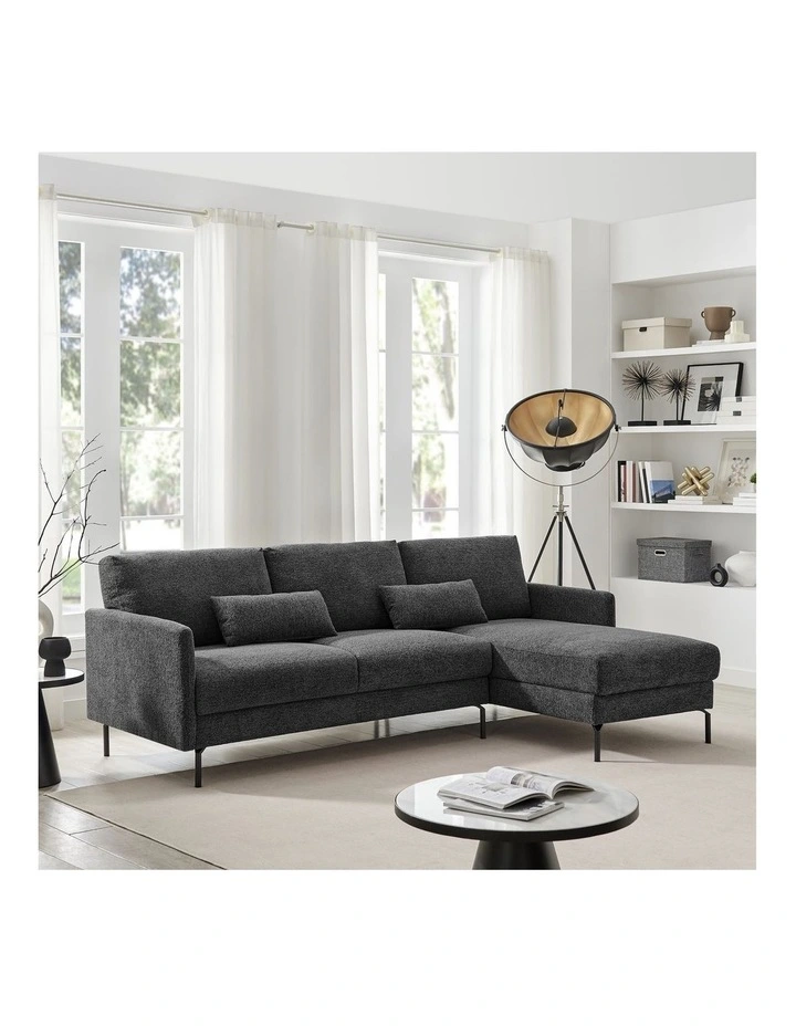 Dixon Sofa Couch Lounge 3 Seater RH Chaise Ash image 2