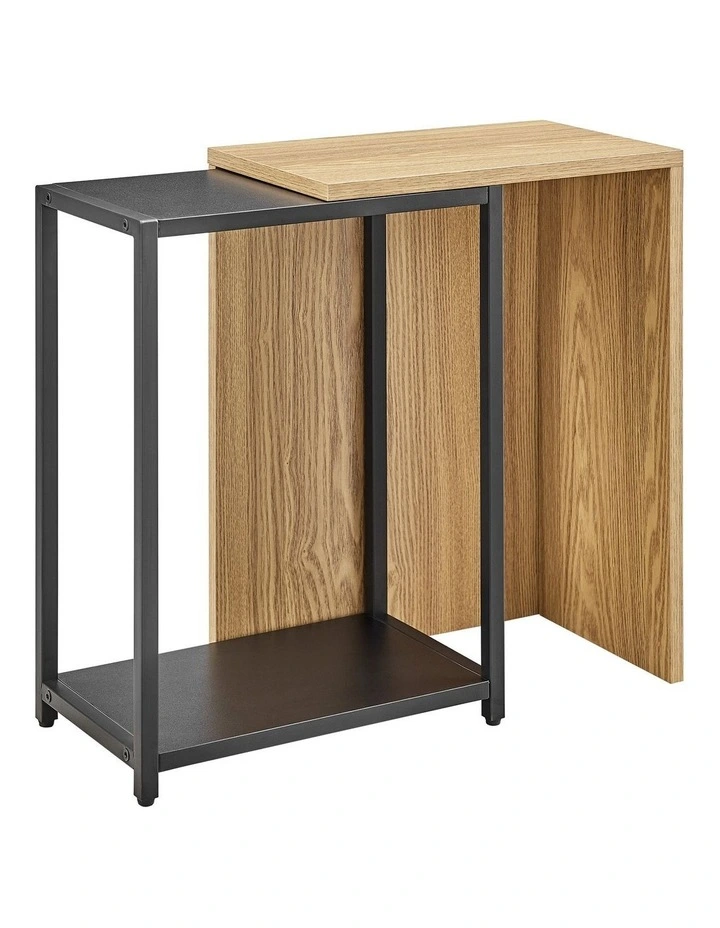 Sabina Side Table Extendable Oak and Black image 1