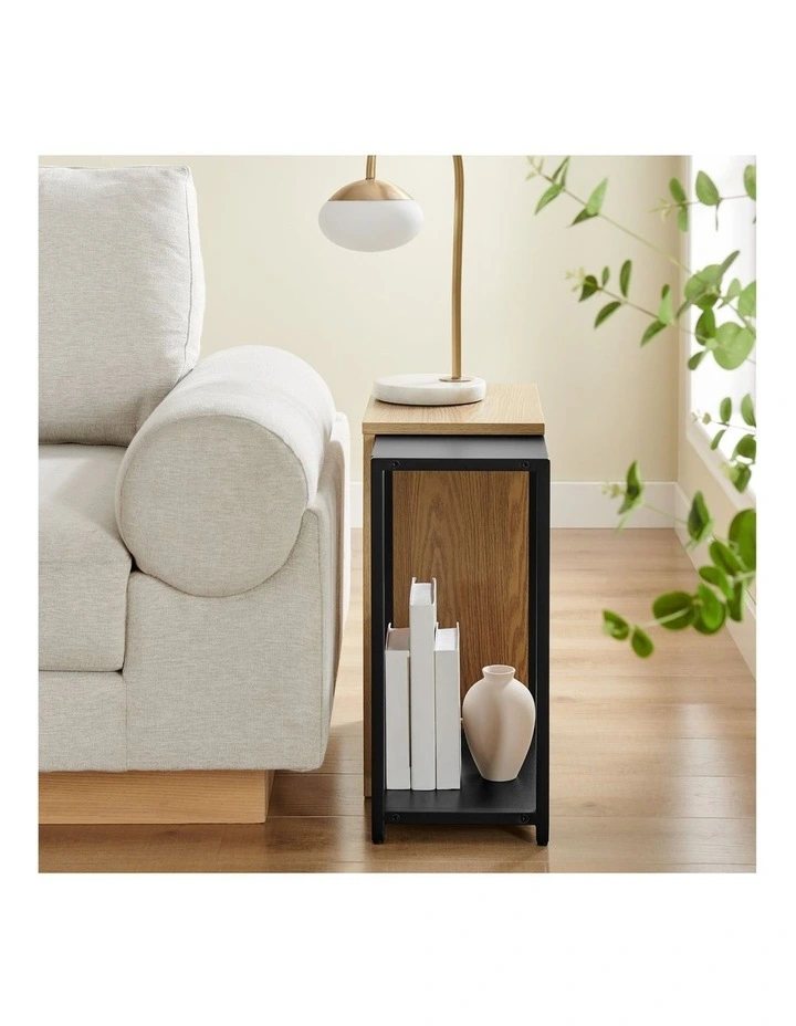 Sabina Side Table Extendable Oak and Black image 2