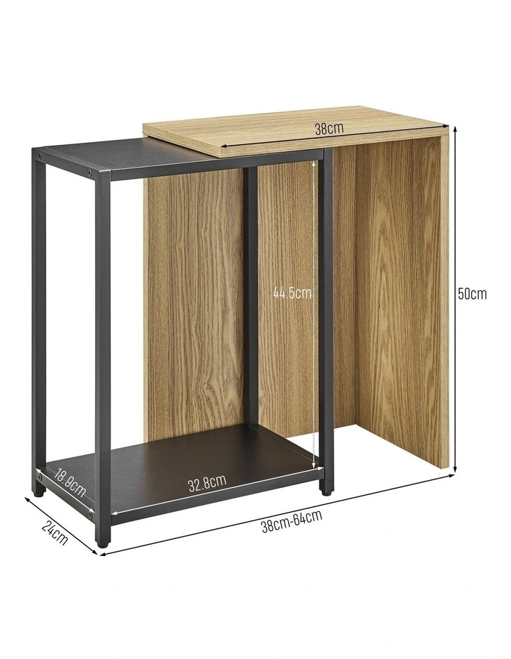 Sabina Side Table Extendable Oak and Black image 6