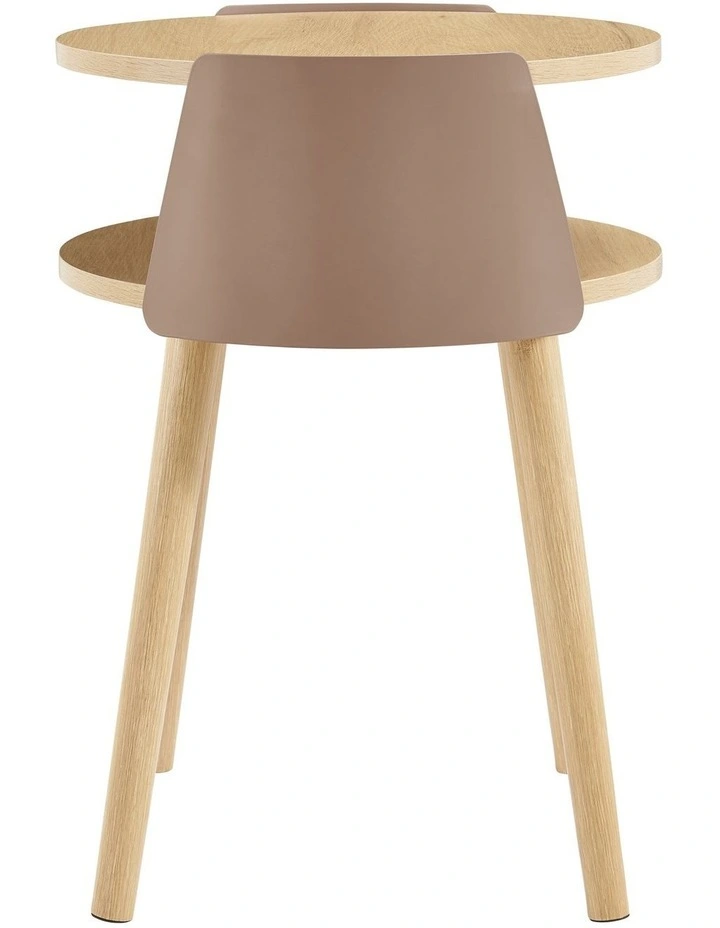 Sheena Side Table Bedside Shelf Round Mocha image 4