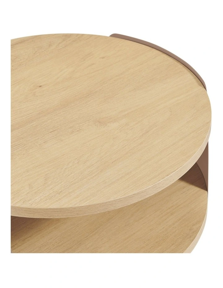 Sheena Side Table Bedside Shelf Round Mocha image 6