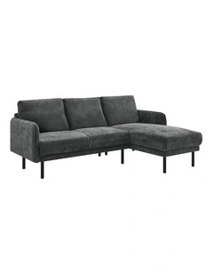 Lance Sofa Couch Lounge 3 Seater RH Chaise Charcoal