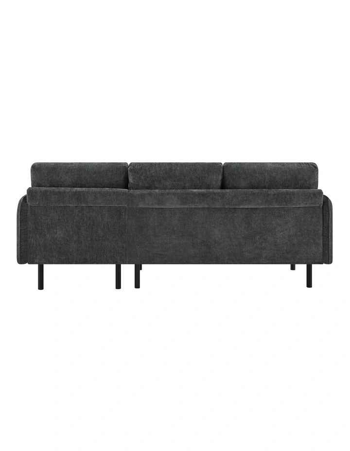 Lance Sofa Couch Lounge 3 Seater RH Chaise Charcoal image 4