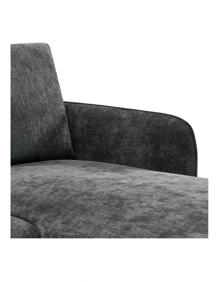 Lance Sofa Couch Lounge 3 Seater RH Chaise Charcoal image 5